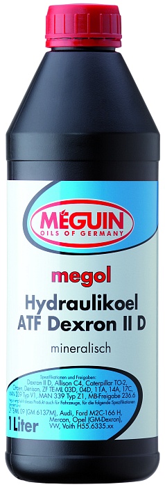 6479 Meguin Минеральное трансмиссионное масло для АКПП Megol Hydraulikoel ATF Dexron II D (1л)