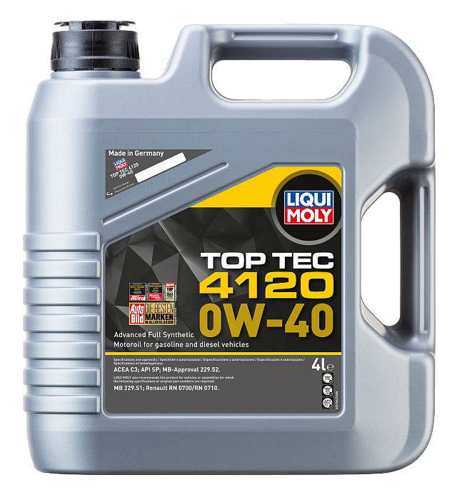 21847 LiquiMoly Синтетическое моторное масло Top Tec 4120 0W-40 4л