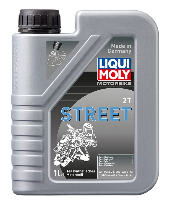 1504 LiquiMoly Полусинтетическое моторное масло для 2-такт.мотоциклов Motorbike 2T Street L-EGC 1л