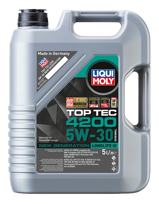 2376 LiquiMoly НС-синтетическое моторное масло Top Tec 4200 Diesel 5W-30 5л