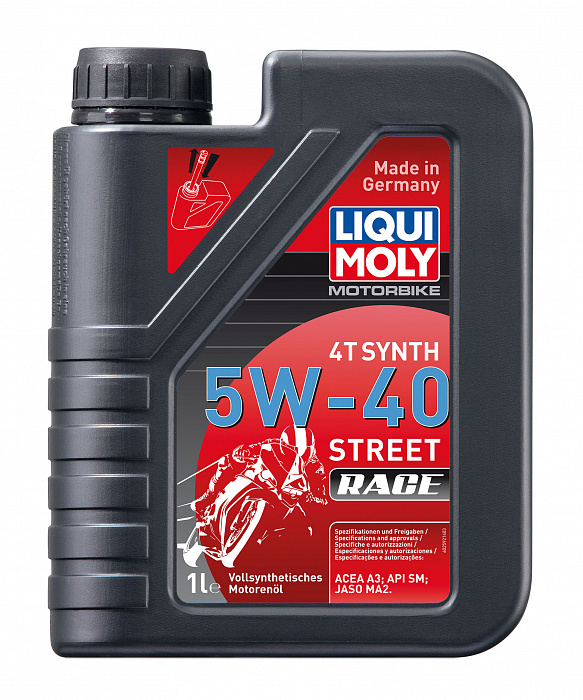 2592 LiquiMoly Синтетическое мотор.масло для 4-такт.мотоц. Motorbike 4T Synth Street Race 5W-40 1л