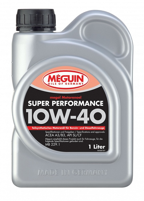 4366 Meguin Полусинтетическое моторное масло Megol Motorenoel Super Performance 10W-40 (1л)