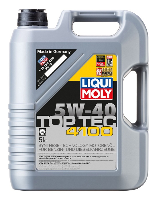 9511 LiquiMoly НС-синтетическое моторное масло Top Tec 4100 5W-40 5л