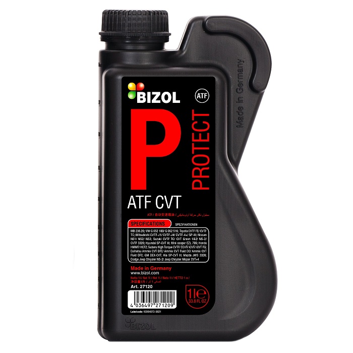 27120 BIZOL НС-синтетическое трансмиссионное масло для вариаторов CVT Protect ATF CVT (1л)