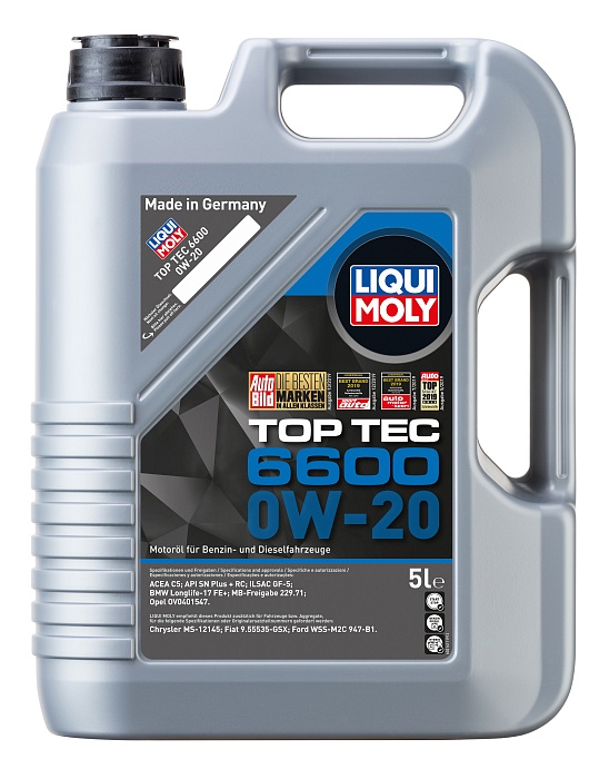 21411 LiquiMoly НС-синтетическое моторное масло Top Tec 6600 0W-20 5л