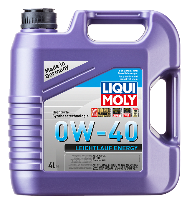 20740 LiquiMoly Синтетическое моторное масло Leichtlauf Energy 0W-40 4л