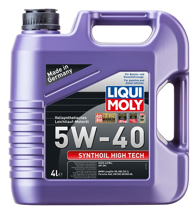 2194 LiquiMoly Синтетическое моторное масло Synthoil High Tech 5W-40 4л