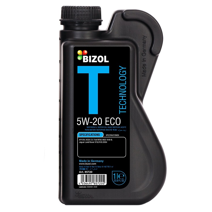 85720 BIZOL НС-синтетическое моторное масло Technology 5W-20 ECO SN C5 (1л)