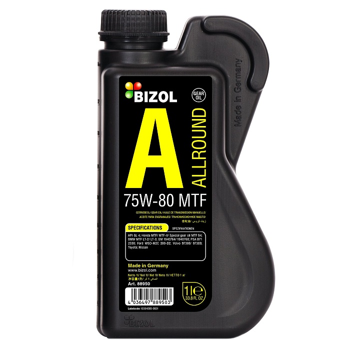 88950 BIZOL Синтетическое трансмиссионное масло Allround Gear Oil MTF 75W-80 (1л)