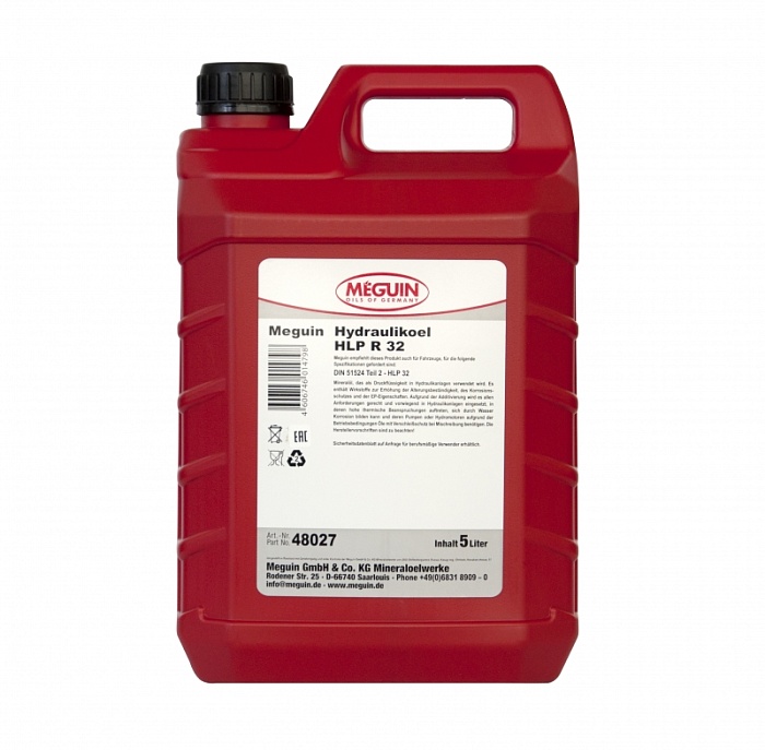 48027 Meguin Минеральное гидравлическое масло Hydraulikoil R HLP 32 (5л)