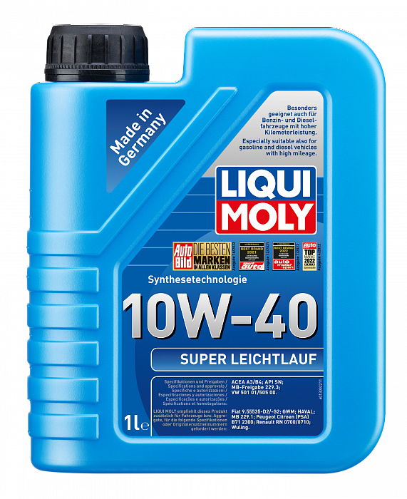 9503 LiquiMoly НС-синтетическое моторное масло Super Leichtlauf 10W-40 SN A3/B4 1л