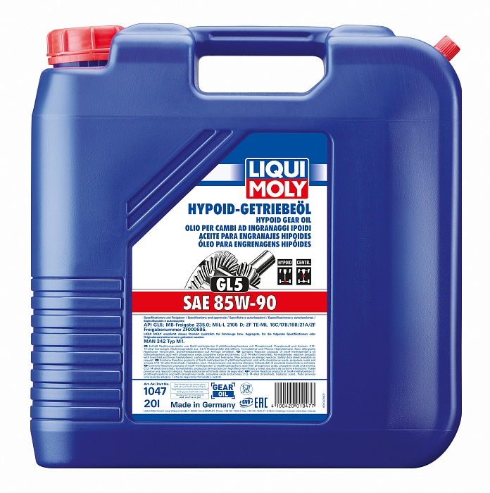 1047 LiquiMoly Минеральное трансмиссионное масло Hypoid-Getriebeoil 85W-90 (GL-5) 20л