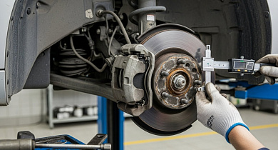 Замена тормозных дисков с колодками