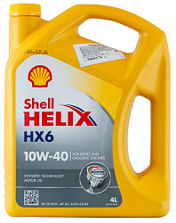 550053776 Shell НС-Синтетическое моторное масло Helix HX6 10W-40 (4л)