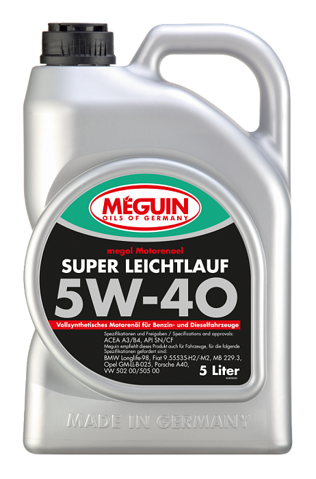 4809 Meguin Синтетическое моторное масло Megol Motorenoel Super Leichtlauf 5W-40 (5л)
