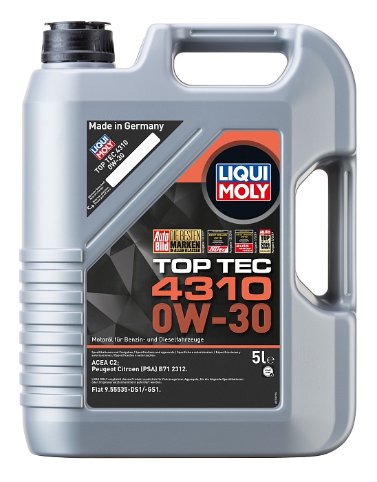 2362 LiquiMoly НС-синтетическое моторное масло Top Tec 4310 0W-30 5л