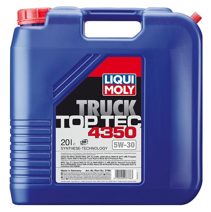 3786 LiquiMoly Синтетическое моторное масло Top Tec Truck 4350 5W-30 20л