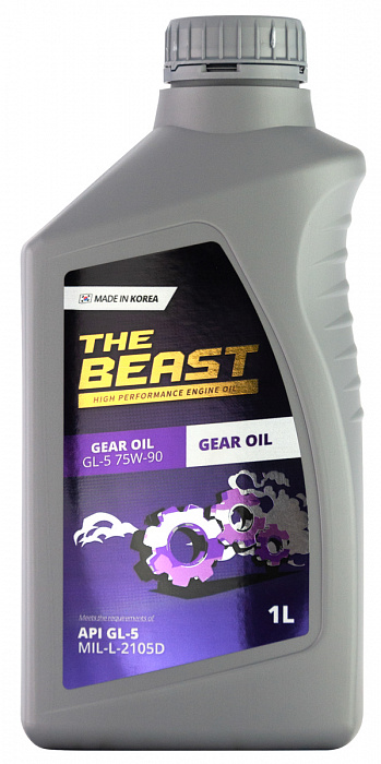 E0606L01U1 THE BEAST Синтетическое трансмиссионное масло GEAR-OIL GL-5 75W-90 (1л)