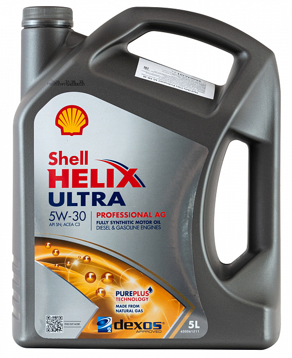 550046301 Shell Синтетическое моторное масло Helix Ultra Professional AG 5W-30 (5л)