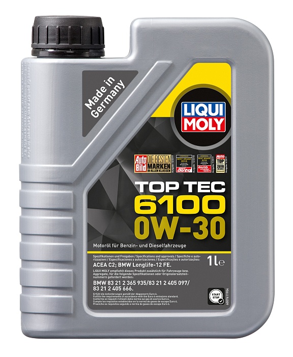 20777 LiquiMoly НС-синтетическое моторное масло Top Tec 6100 0W-30 1л