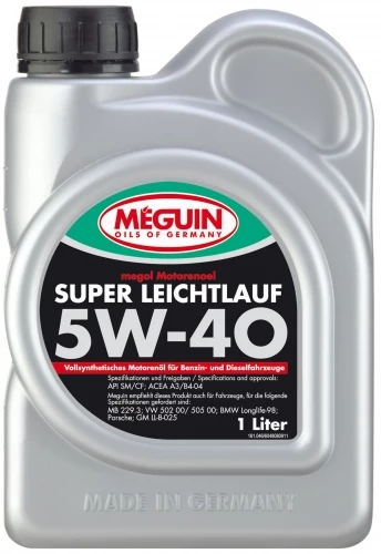  4808 Meguin Синтетическое моторное масло Megol Motorenoel Super Leichtlauf 5W-40 (1л) 