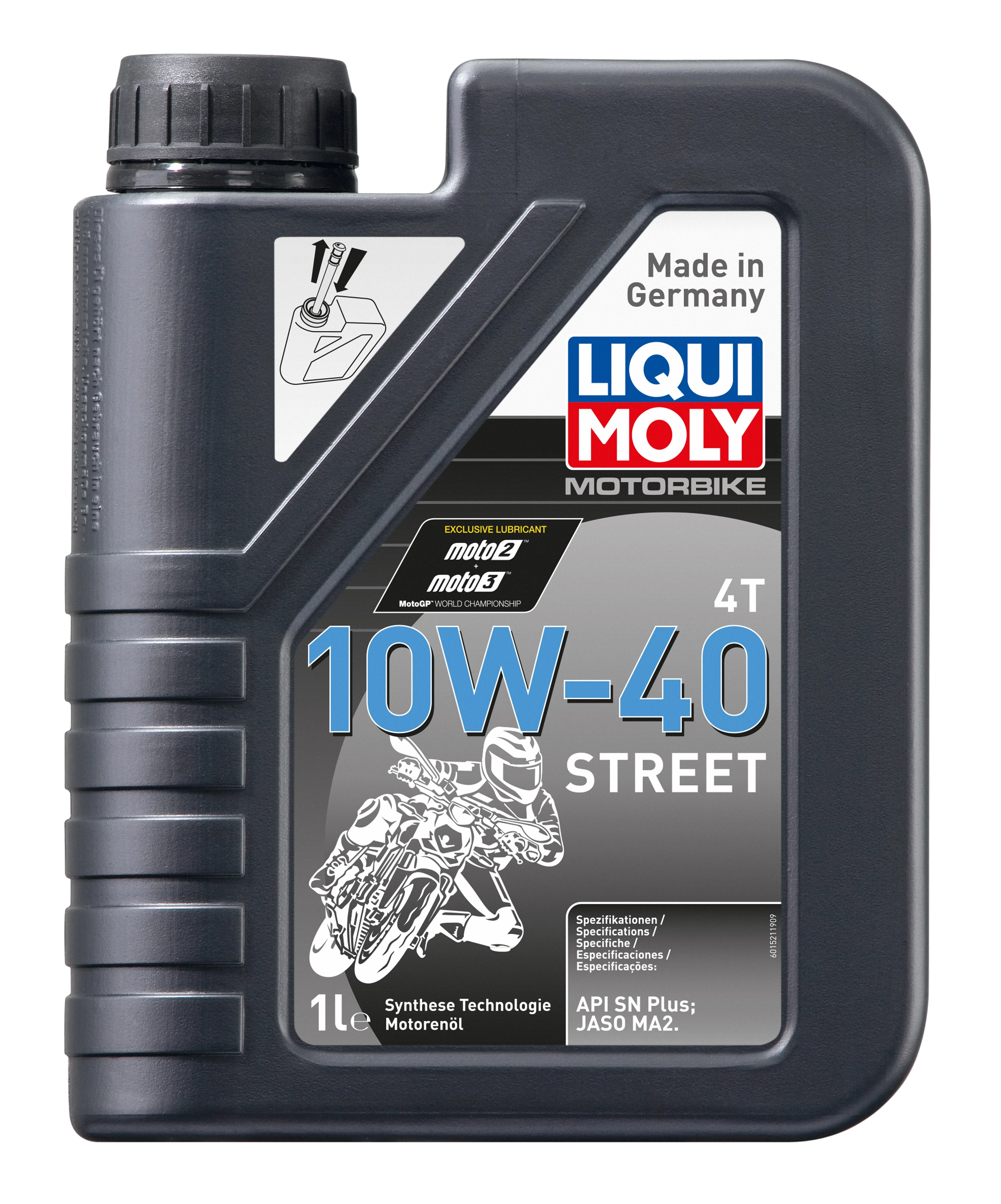  1521 LiquiMoly НС-синтетическое моторное масло для 4-такт. мотоциклов Motorbike 4T Street 10W-40 1л 