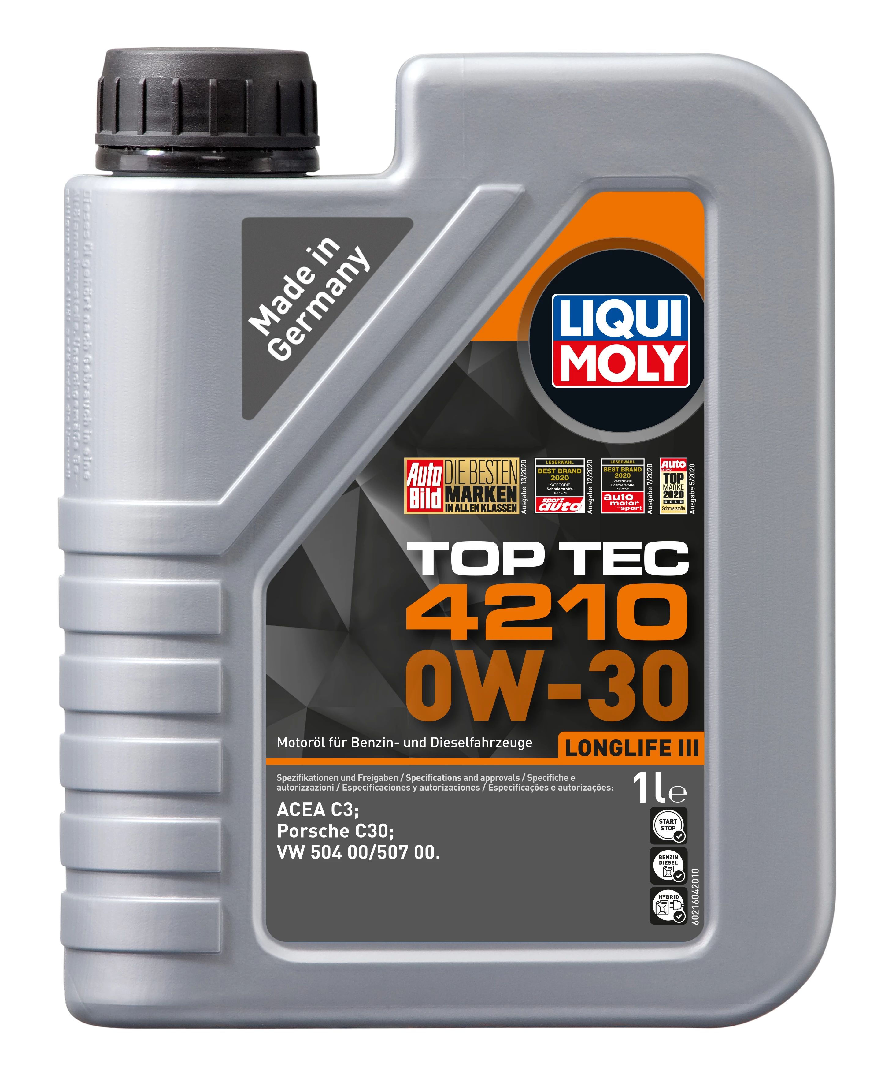  21604 LiquiMoly НС-синтетическое моторное масло Top Tec 4210 0W-30 1л 