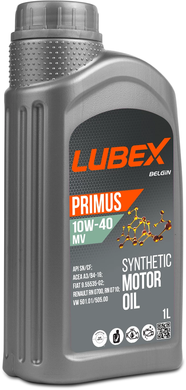 L034-1322-1201 LUBEX Синтетическое моторное масло PRIMUS MV 10W-40 CF/SN A3/B4 (1л) 