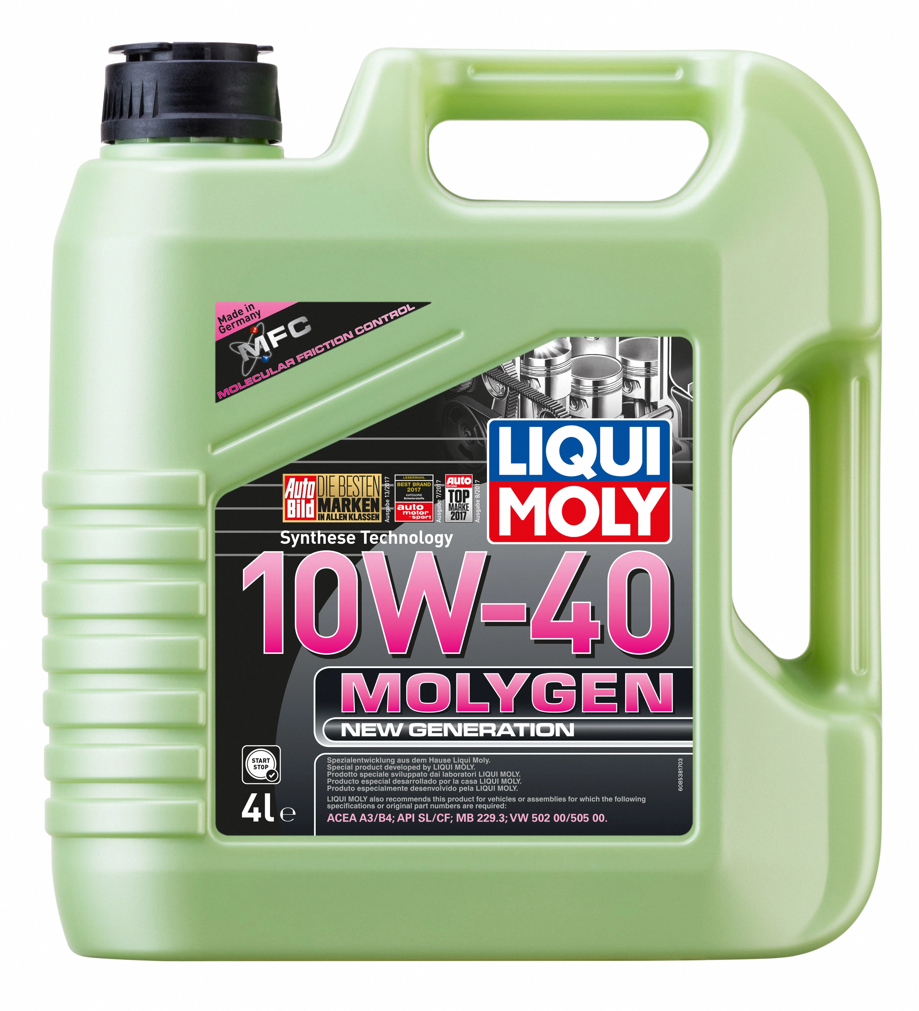  9060 LiquiMoly НС-синтетическое моторное масло Molygen New Generation 10W-40 4л 