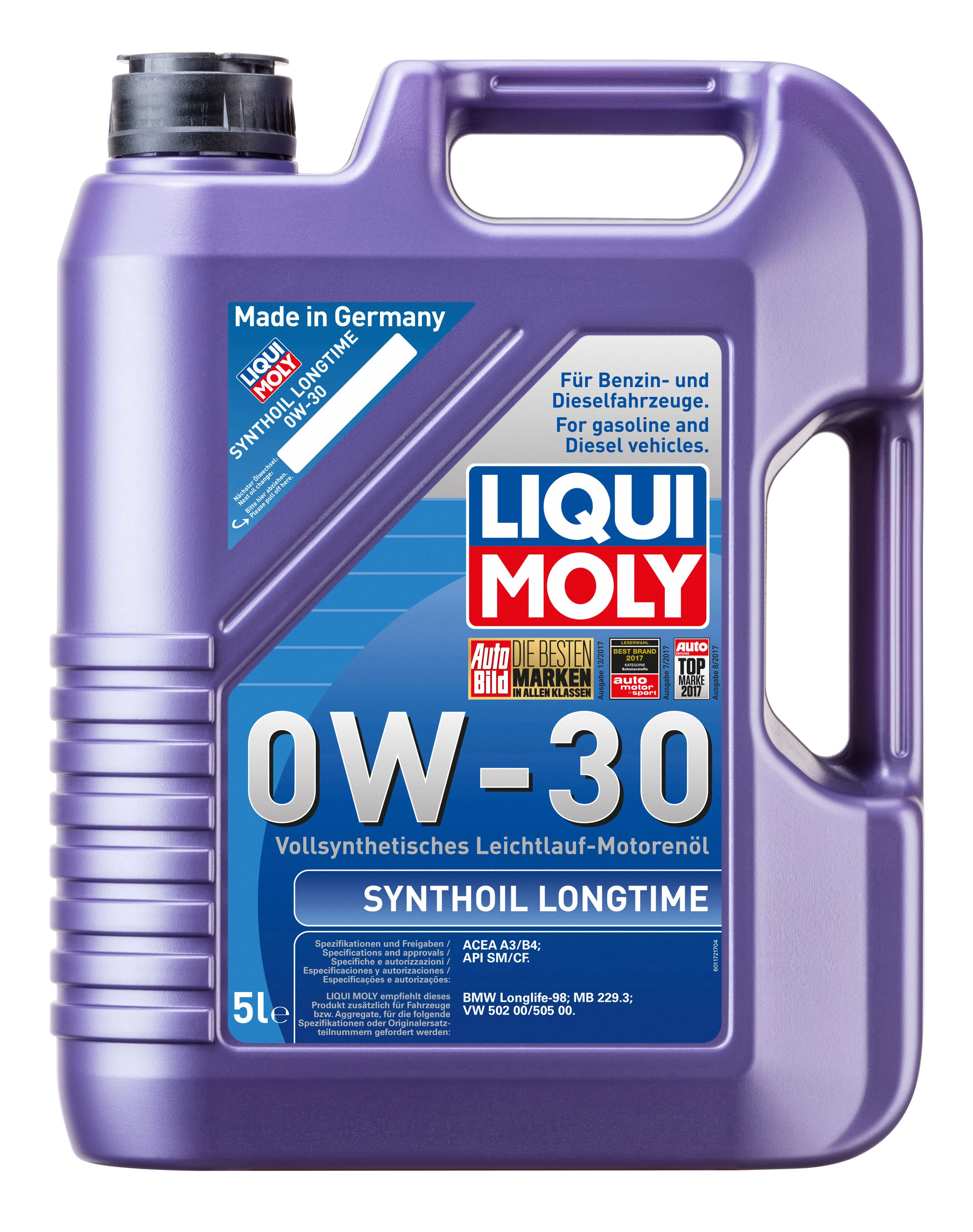  8977 LiquiMoly Синтетическое моторное масло Synthoil Longtime 0W-30 5л 