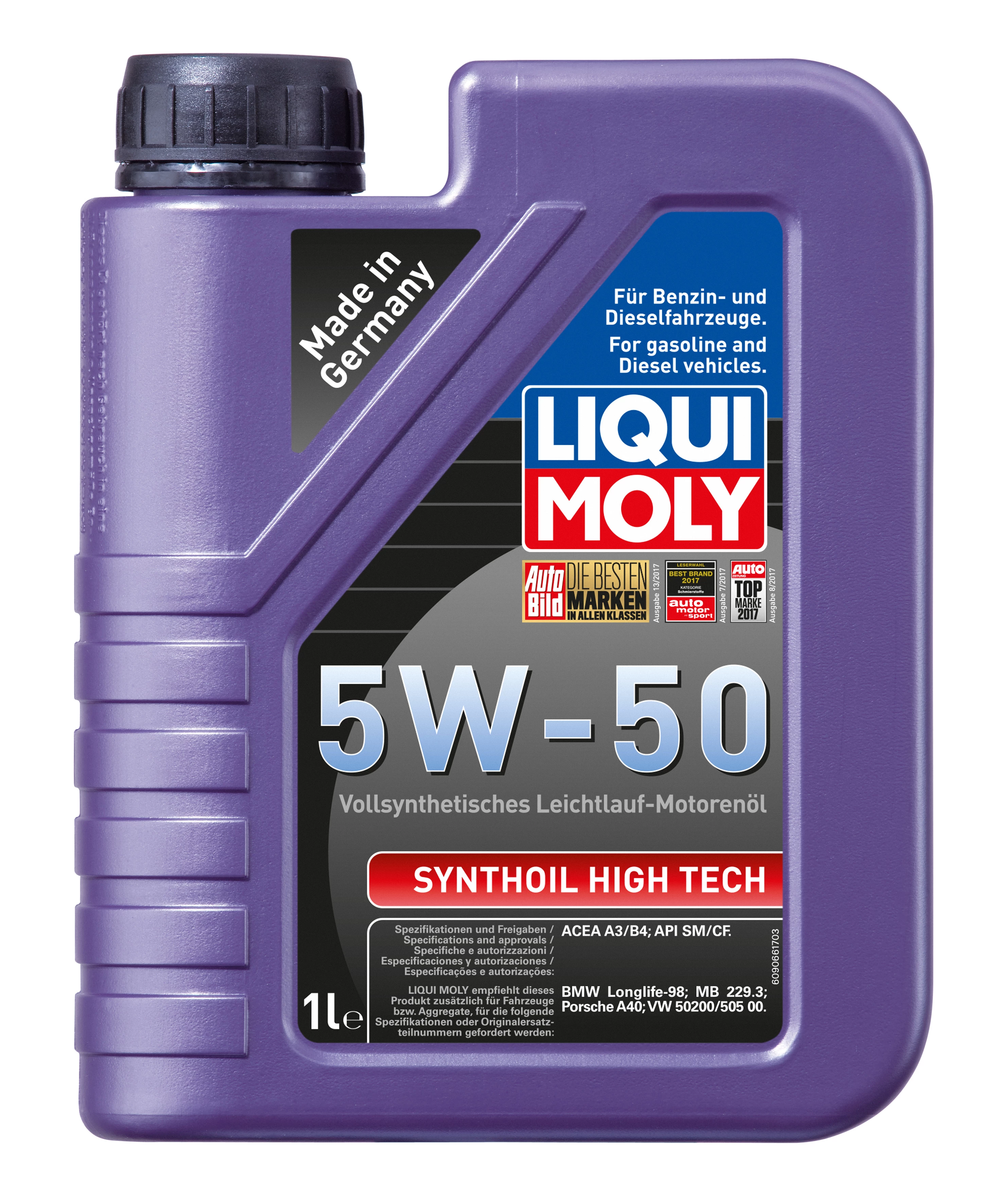  9066 LiquiMoly Синтетическое моторное масло Synthoil High Tech 5W-50 1л 