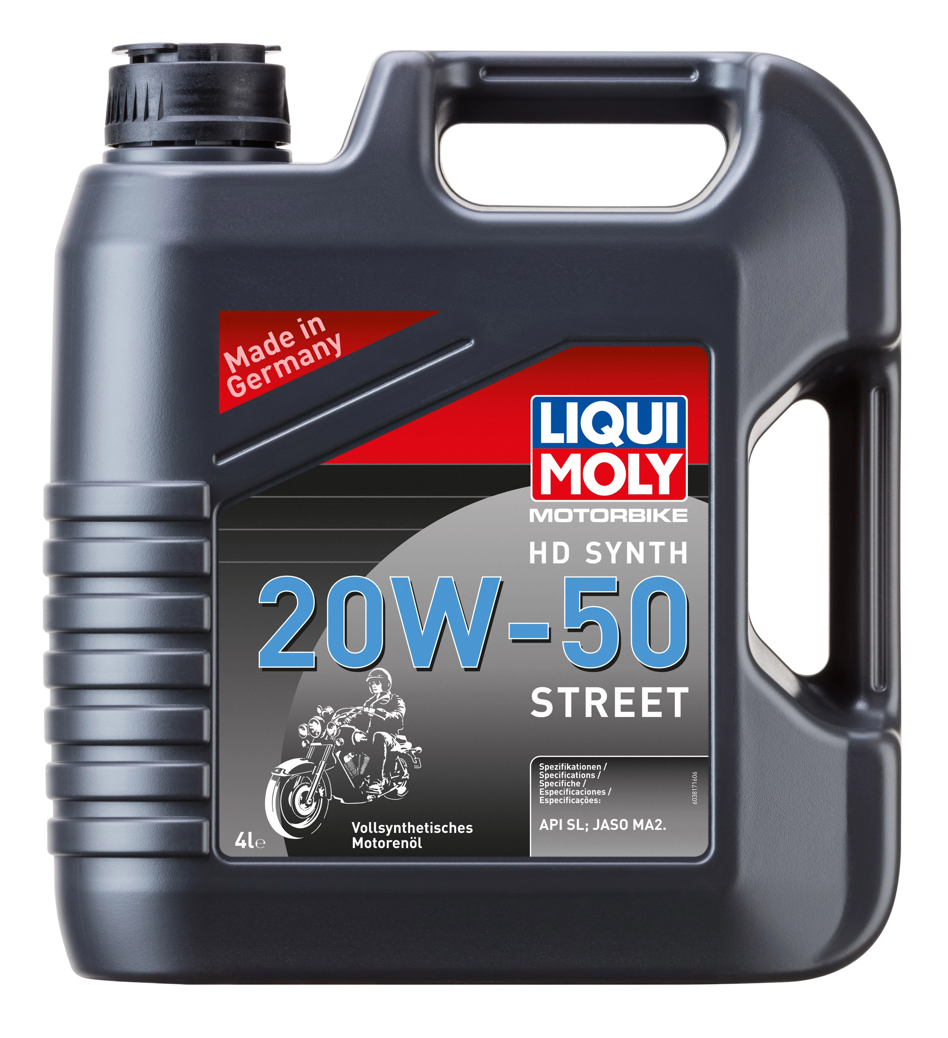  3817 LiquiMoly Синтетическое моторное масло для 4-такт.мотоциклов MotorbikeHD Synth Street 20W-50 4л 