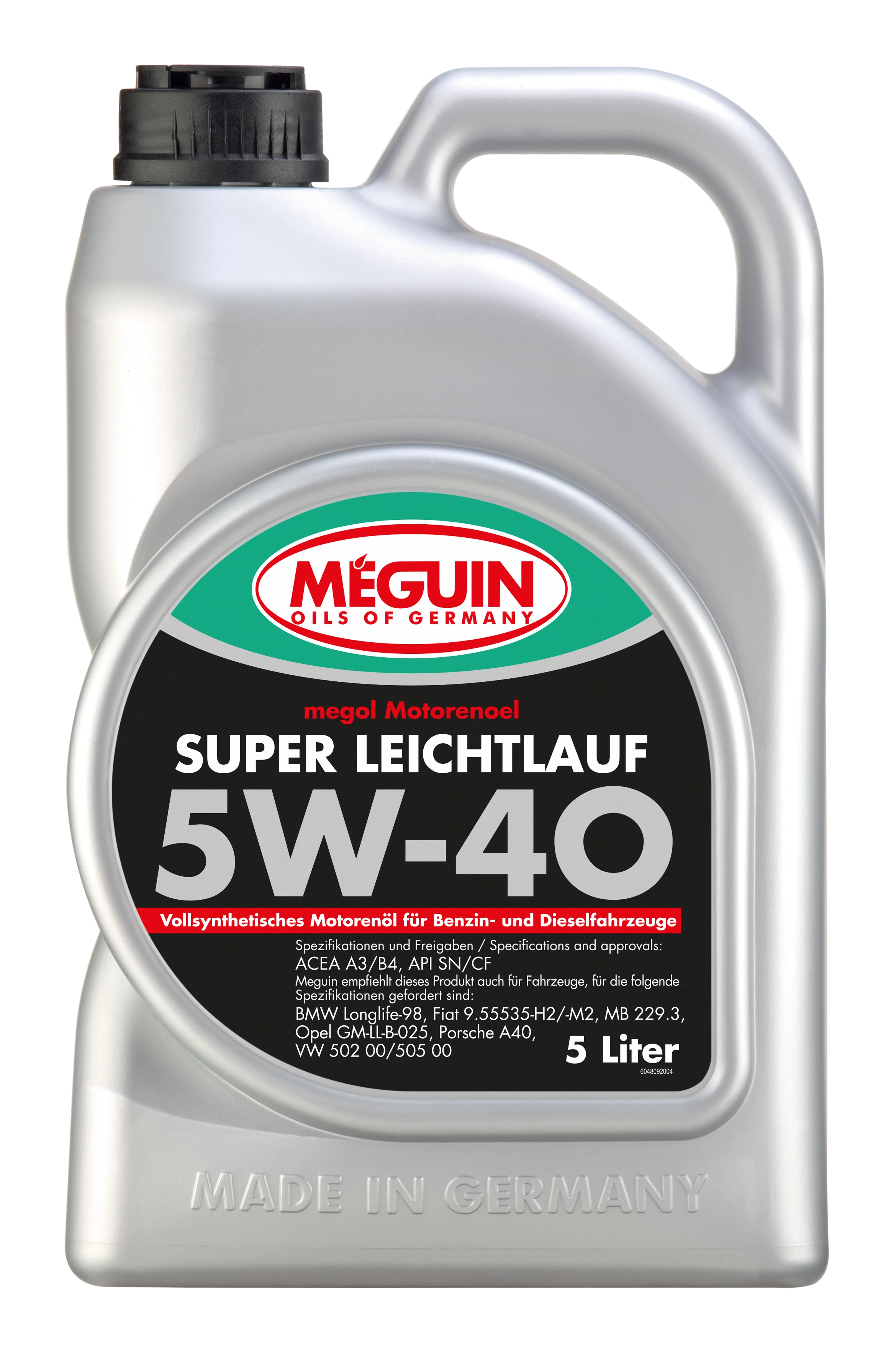  4809 Meguin Синтетическое моторное масло Megol Motorenoel Super Leichtlauf 5W-40 (5л) 