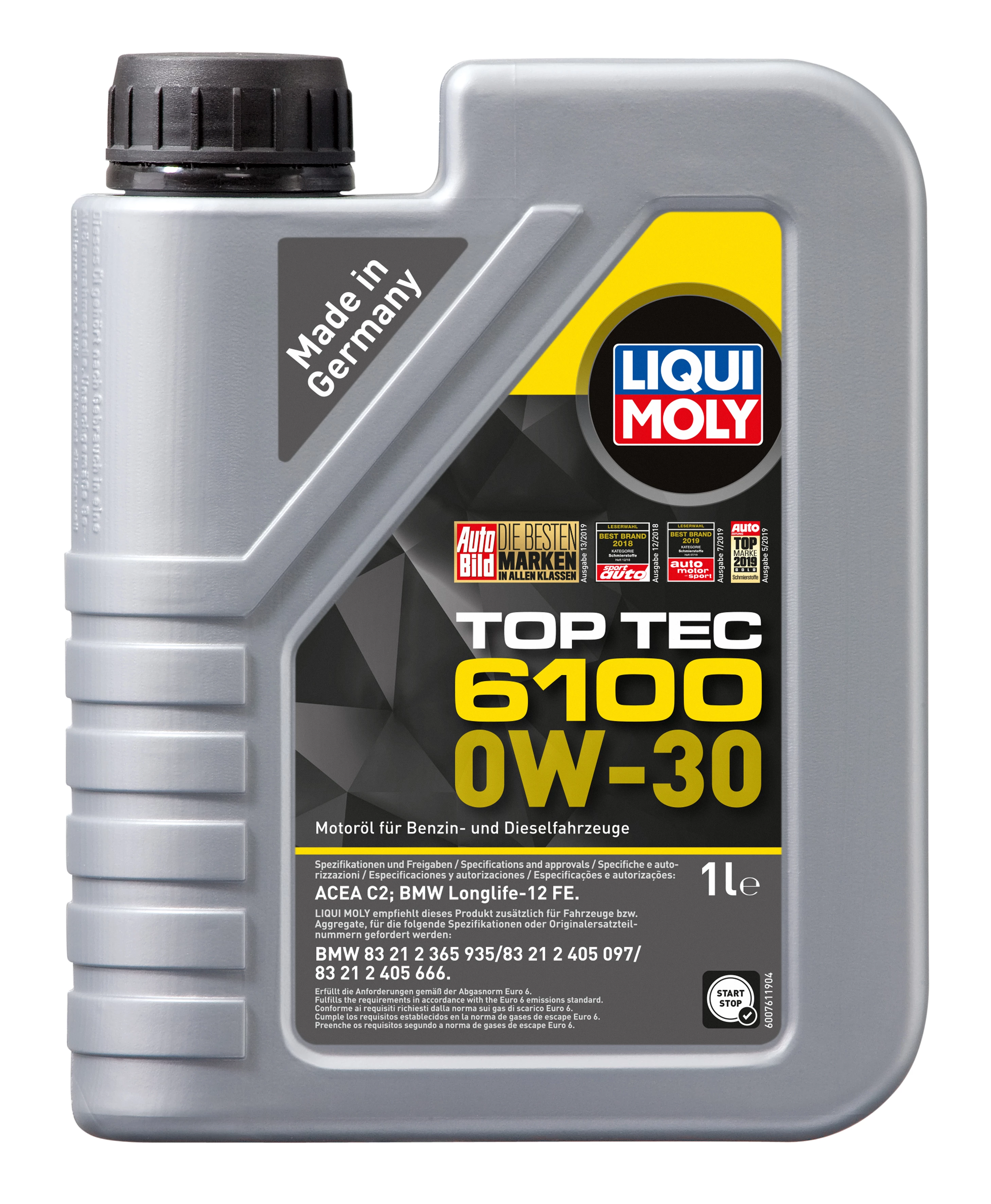  20777 LiquiMoly НС-синтетическое моторное масло Top Tec 6100 0W-30 1л 