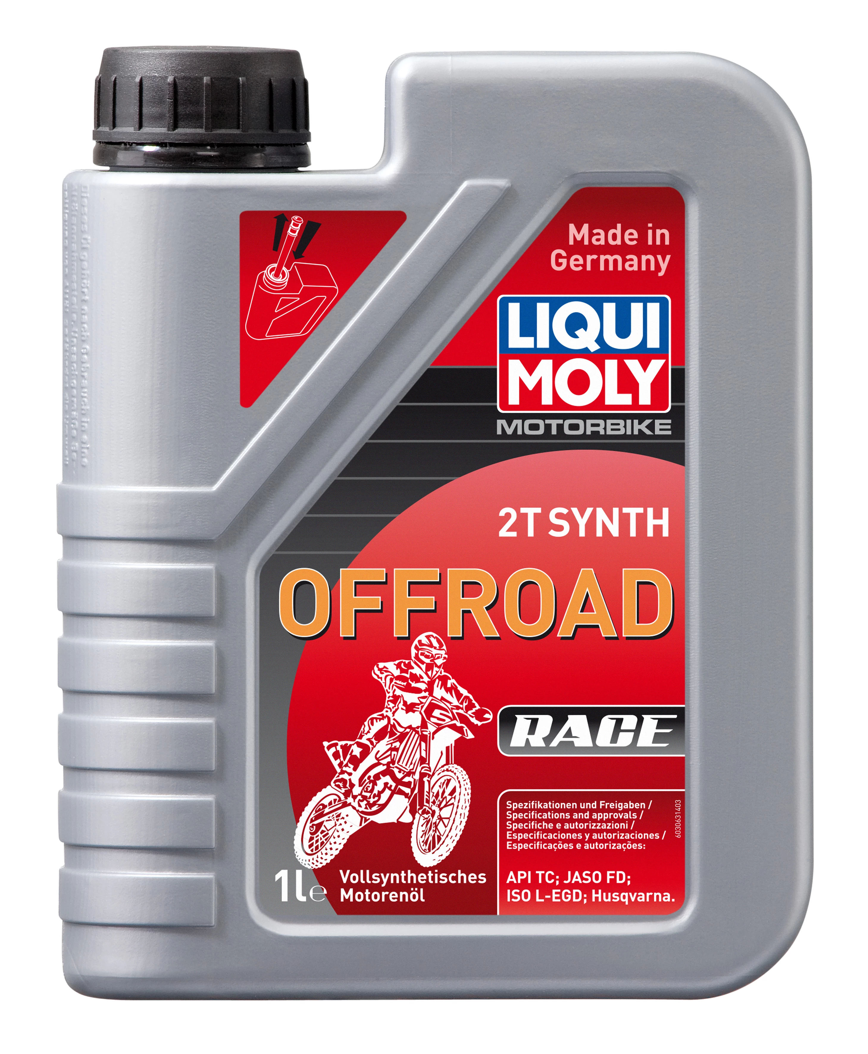  3063 LiquiMoly Синтетическое моторное масло для 2-такт.мот.Motorbike 2T Synth Offroad Race L-EGD 1л 