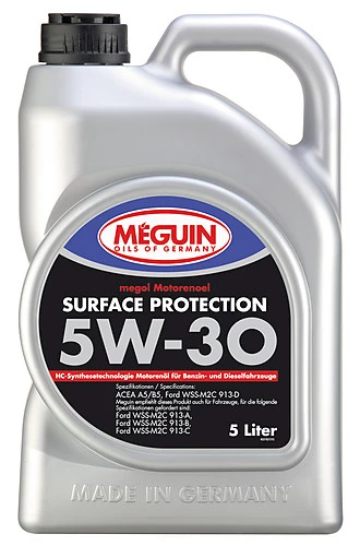  3192 Meguin НС-синтетическое моторное масло Megol Motorenoel Surface Protection 5W-30 A5/B5 (5л) 