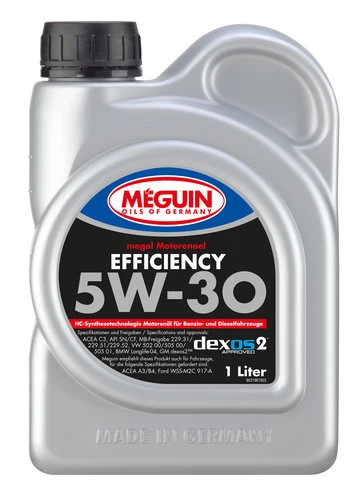  3196 Meguin НС-синтетическое моторное масло Megol Motorenoel Efficiency 5W-30 (1л) 