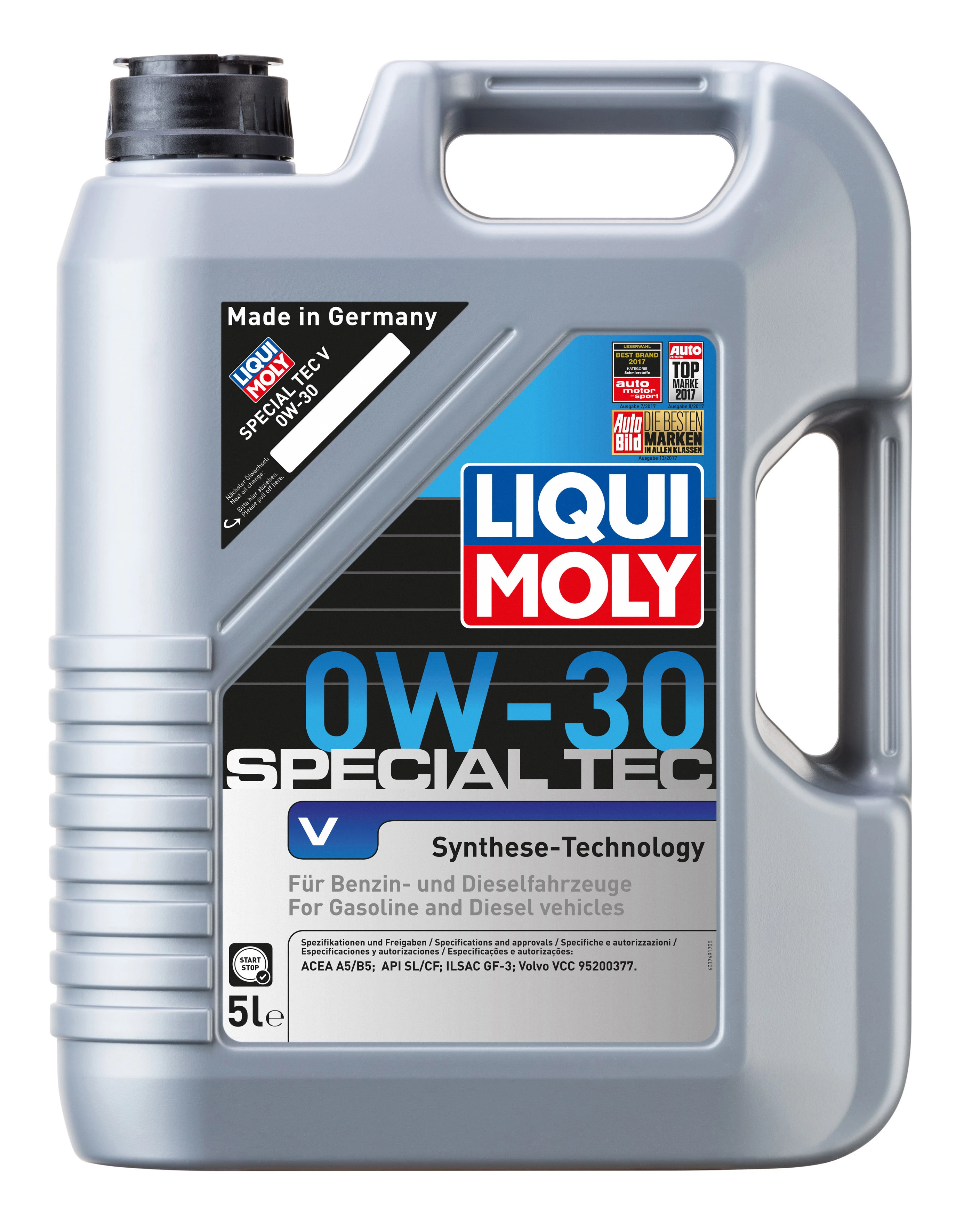  2853 LiquiMoly НС-синтетическое моторное масло Special Tec V 0W-30 5л  