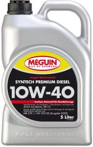  4637 Meguin НС-синтетическое моторное масло Megol Motorenoel Syntech Premium Diesel 10W-40 (5л) 