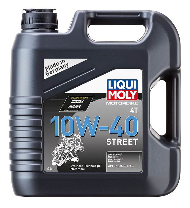 1243 LiquiMoly НС-синтетическое моторное масло для 4-такт. мотоциклов Motorbike 4T Street 10W-40 4л