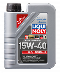 2570 LiquiMoly Минеральное моторное масло MoS2 Leichtlauf 15W-40 1л 2570 LiquiMoly Минеральное моторное масло MoS2 Leichtlauf 15W-40 1л
